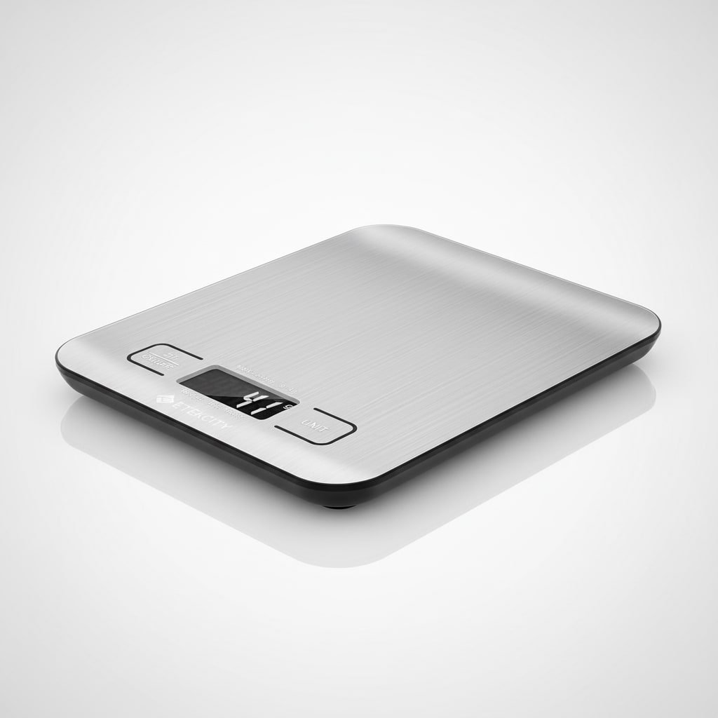 Etekcity Food Kitchen Scale, Digital Grams and Ounces for Weight Loss, Baking, Cooking, Keto and Meal Prep, LCD Display, Medium, 304 Stainless Steel