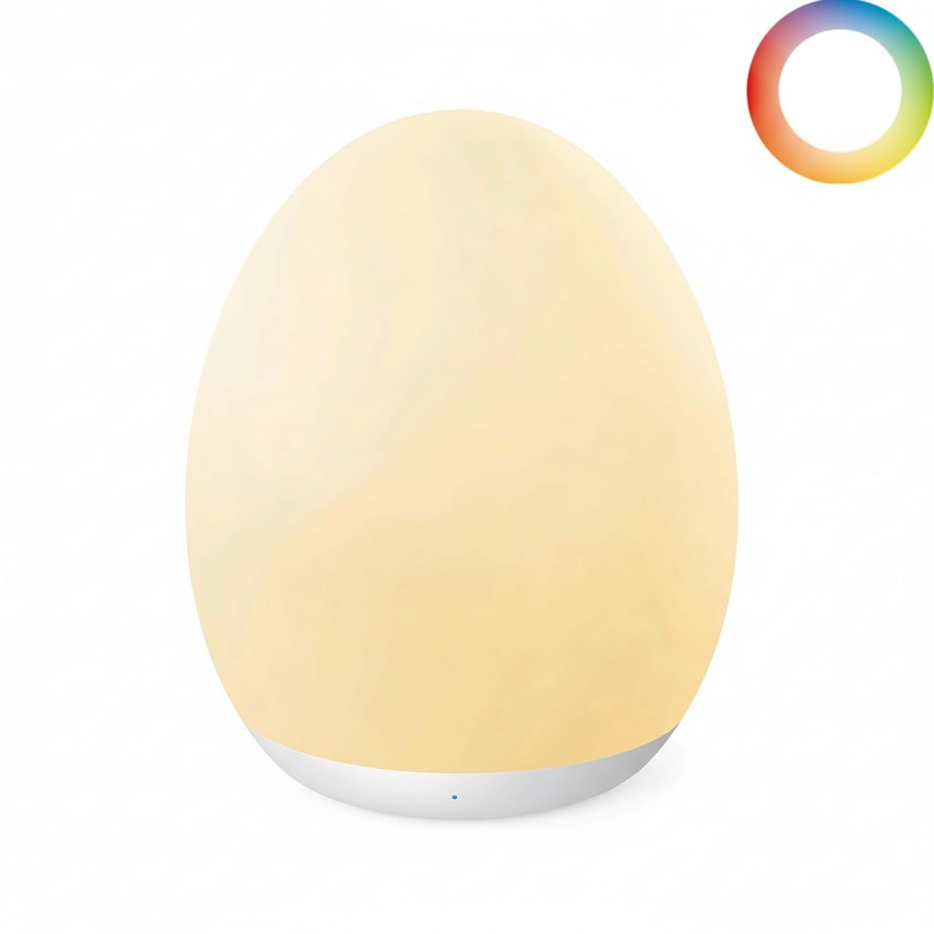 JolyWell Night Light for Kids, Baby Night Light with 7 Colors Changing Mode & Stepless Dimming, Nursery Night Light BPA Free,Rechargeable Egg Night Light for Breastfeeding 1h Timer & Touch Control