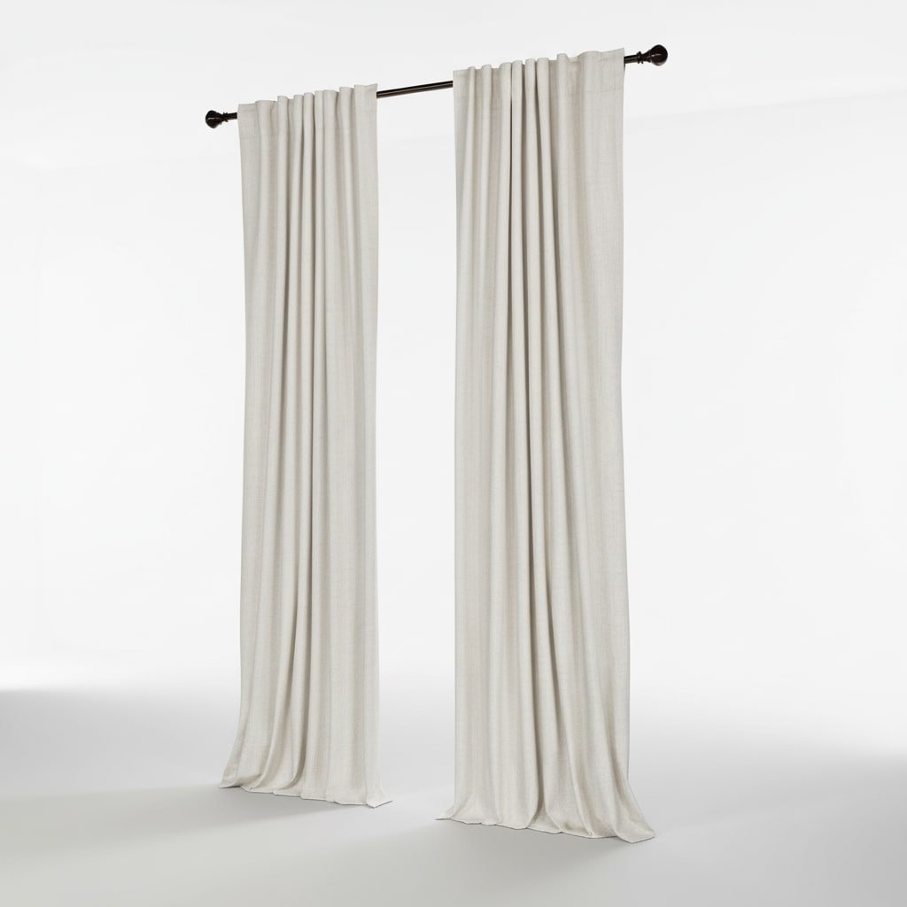 100% Blackout Shield Linen Blackout Curtains for Bedroom 84 Inches Long, Back Tab/Rod Pocket Living Room Drapes, Thermal Insulated Blackout Curtains 2 Panels Set, 50" W x 84" L, Cream