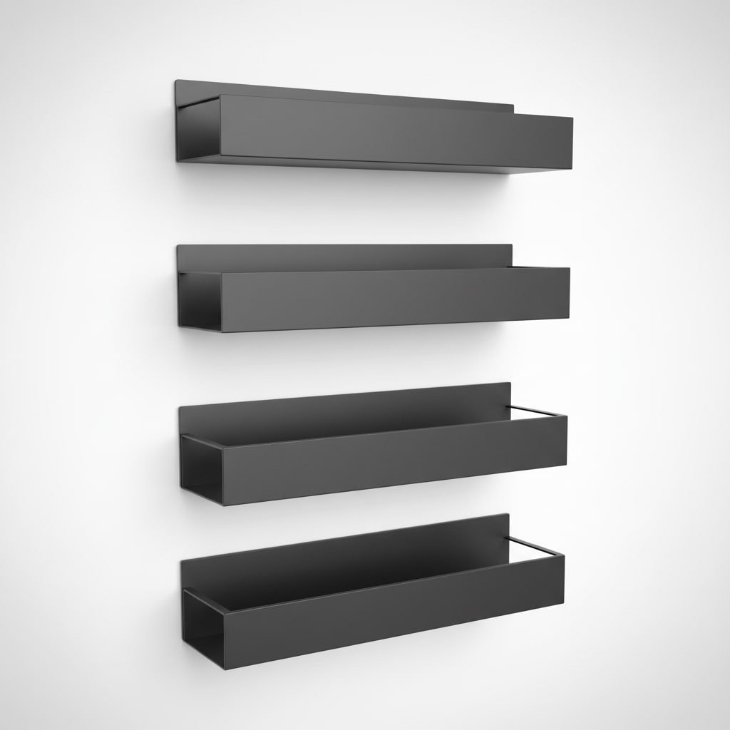 Metal 4 Pack Magnetic Spice Storage Rack Organizer for Refrigerator and Oven, Black Fridge Organizers and Storage