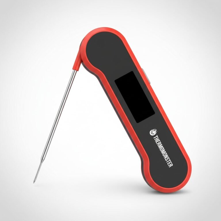 0.5 Sec Instant Read Meat Thermometer Digital with ±0.5℉ Precision, Food Thermometer for Cooking Kitchen Gadgets, Oven Grill Candy BBQ Essentials Accessories, Gifts for Him Dad Men Birthday, Red